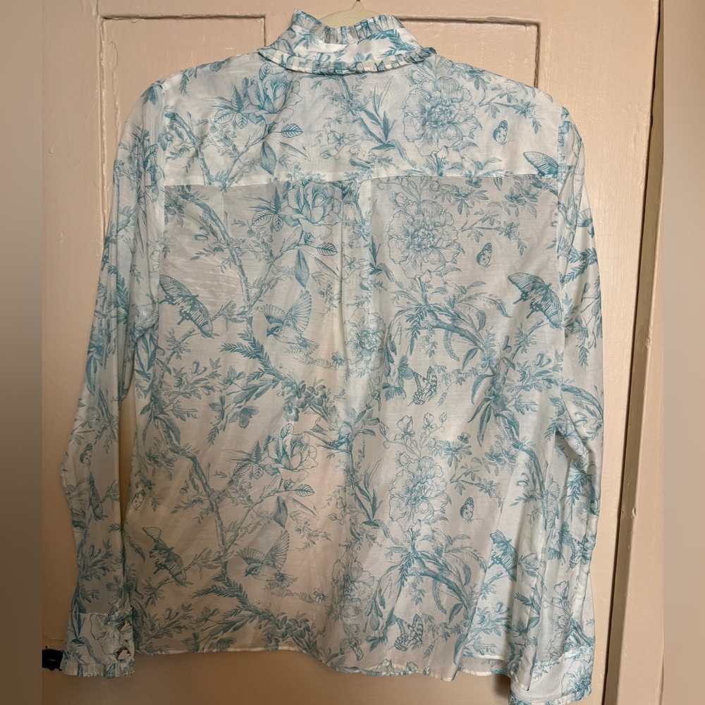 ALICE + OLIVIA NWOT Kurt Ruffled Pin-tuck Blouse - Picture 2 of 7